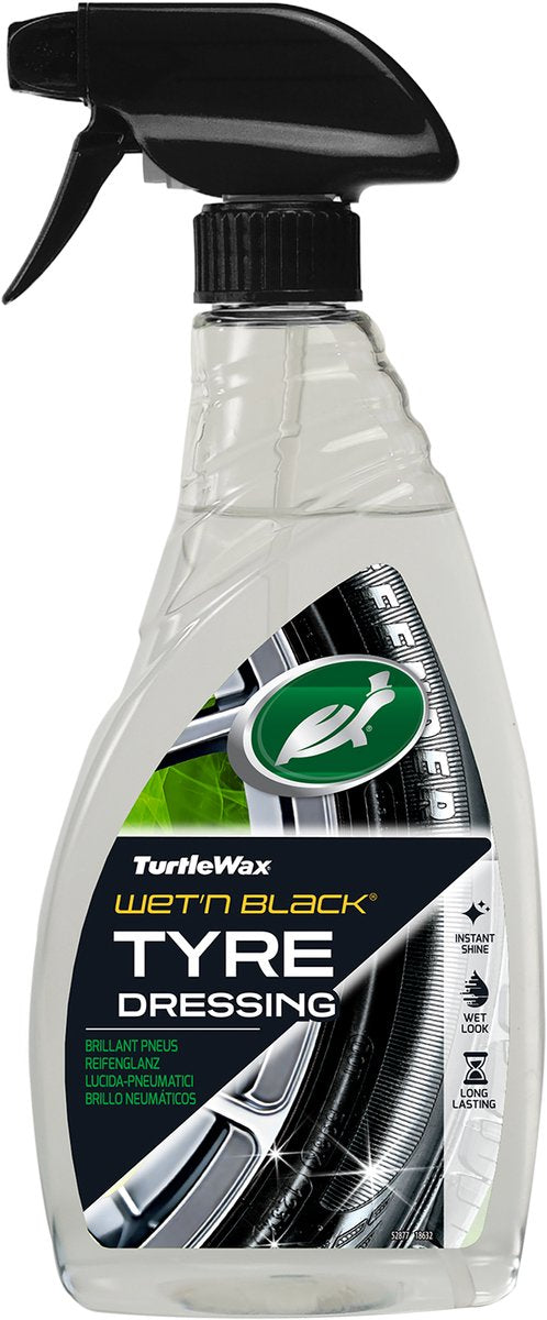 Turtle Wax GL Wet N Black - rivestimento per pneumatici per una brillantezza duratura dei pneumatici - protegge i pneumatici dai raggi UV - rende i pneumatici bagnati e lucenti - 500 ml