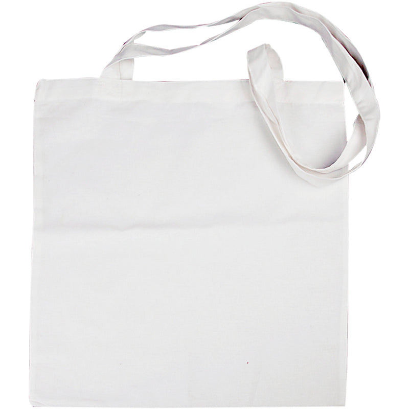Borsa aziendale Creativ con manico lungo, misura 38x42 cm, 130 g, bianco, 1 pezzo
