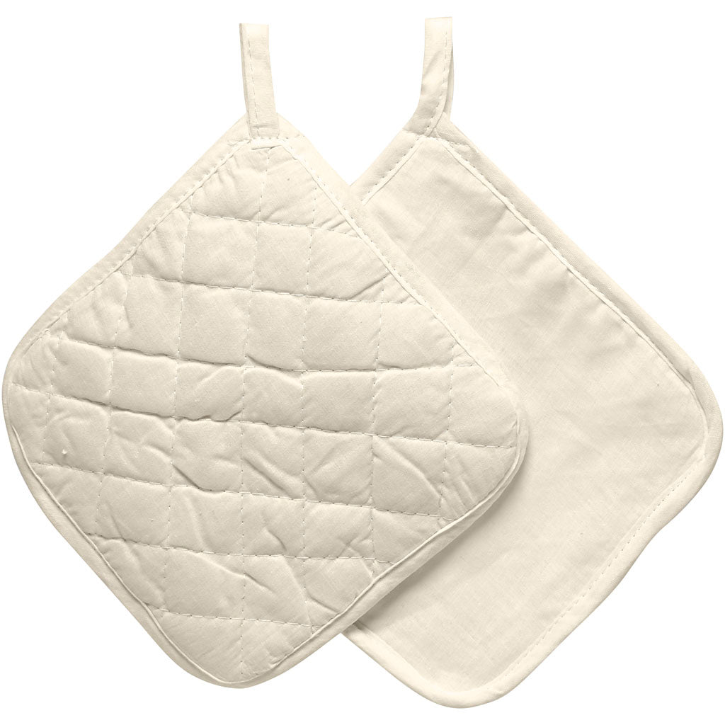 Creativ company agarraderas, medidas 20x20 cm, 115 gr, natural claro, 4 piezas 1 caja