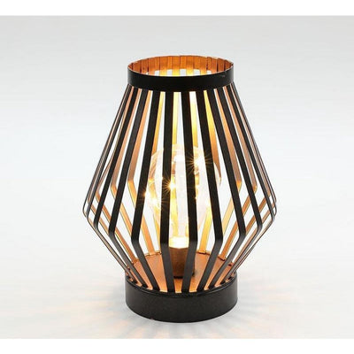 Lampada da tavolo LED design Jhy in metallo 17,5x22 cm bronzo nero