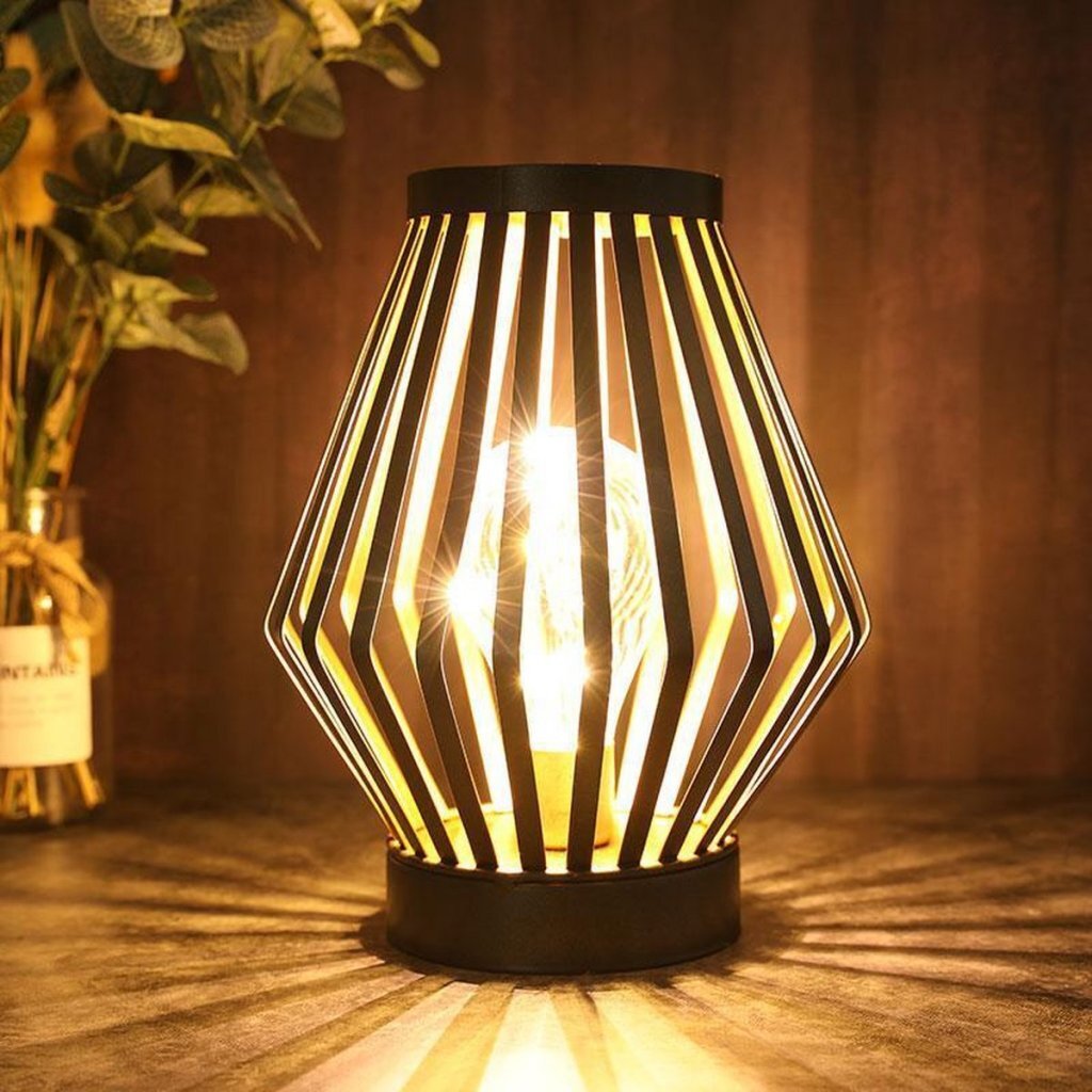 Lampada da tavolo LED design Jhy in metallo 17,5x22 cm bronzo nero