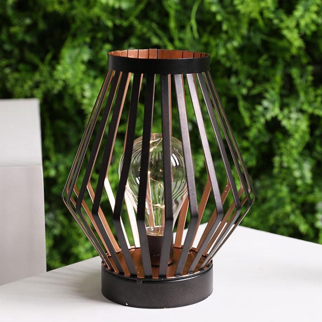 Lampada da tavolo LED design Jhy in metallo 17,5x22 cm bronzo nero