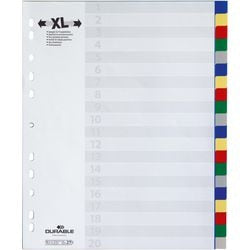 Tabs durevoli 6759 polipropilene A4 assortiti 20 tabs