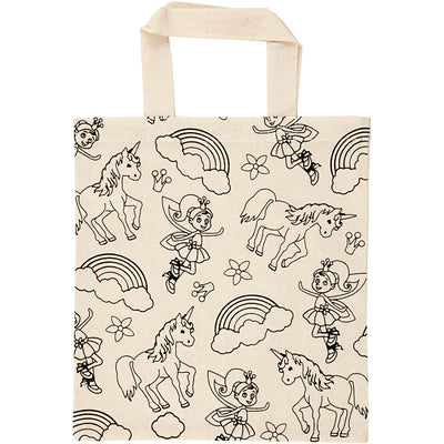 Bolsa de transporte Creativ Company, unicornio, medidas 27,5x30 cm, 135 gr, natural claro, 1 unidad