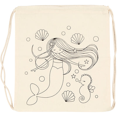 Mochila Creativ Company, sirena, medidas 37x41 cm, 110 gr, natural claro, 1 unidad