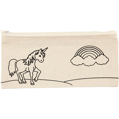 Estuche para lápices Creativ company, unicornio, medidas 21x9 cm, 245 gr, natural claro, 1 unidad