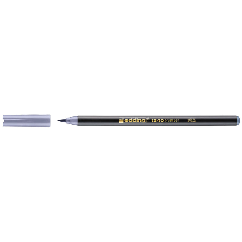 Edding 1340 • penna a pennello grigio argento