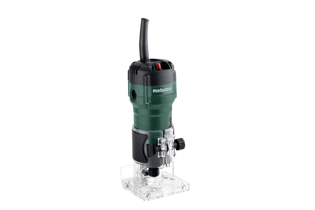 Fresa de cantos Metabo fm 500-6 | 500w | incluido guía paralela, brida copiadora y guía de rodillos - 601741000