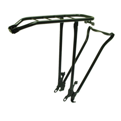 Portador de equipaje con soporte plegable de 28 pulgadas de acero negro