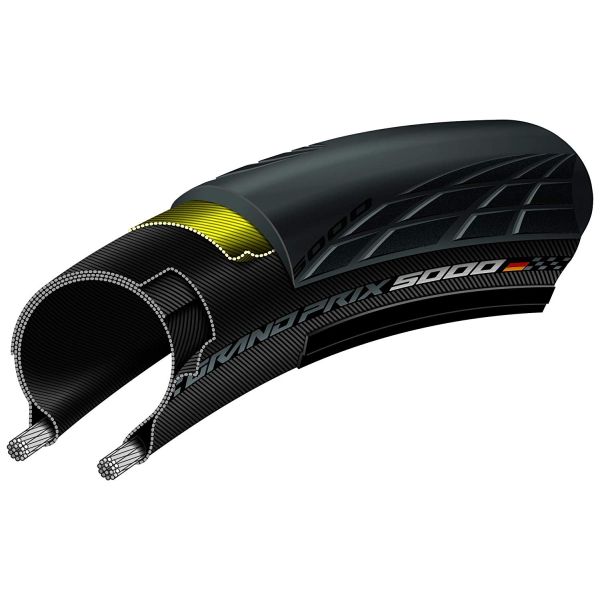 Continental Grand Prix 5000 Folding Band, bici da corsa, 28-622, nero