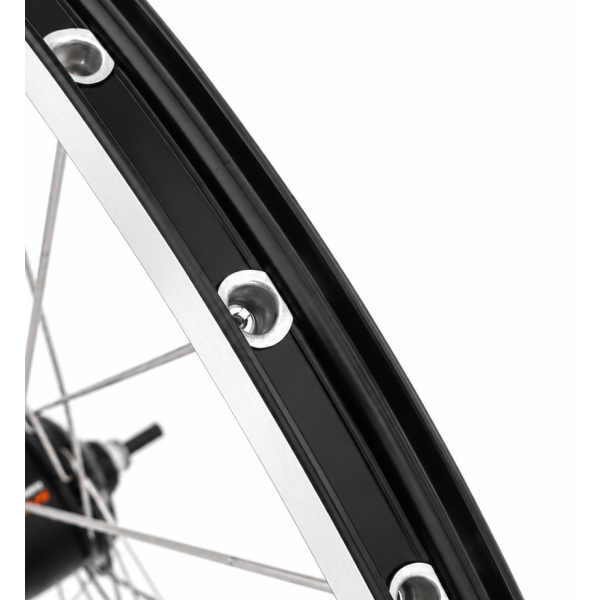Ruota posteriore Shimano 28 alluminio zac 2000 cerchio nero argento - mozzo sg-c6001-8r nexus 8 e raggi inox