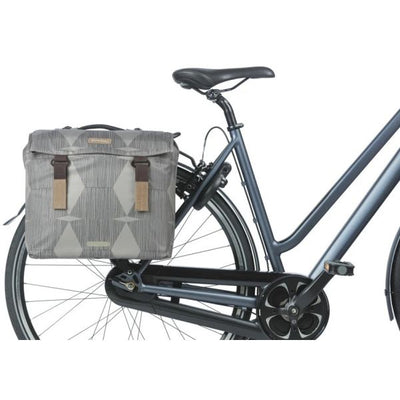 Basil dubbele fietstas elegance mik 40 - 49 liter - chateau taupe
