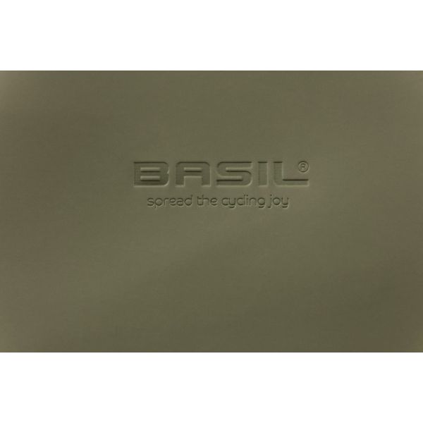 Basil SoHo Bolsa de bicicleta doble Nordlicht Mik - Bolsa de bicicleta verde, impermeable, con iluminación LED, 41L