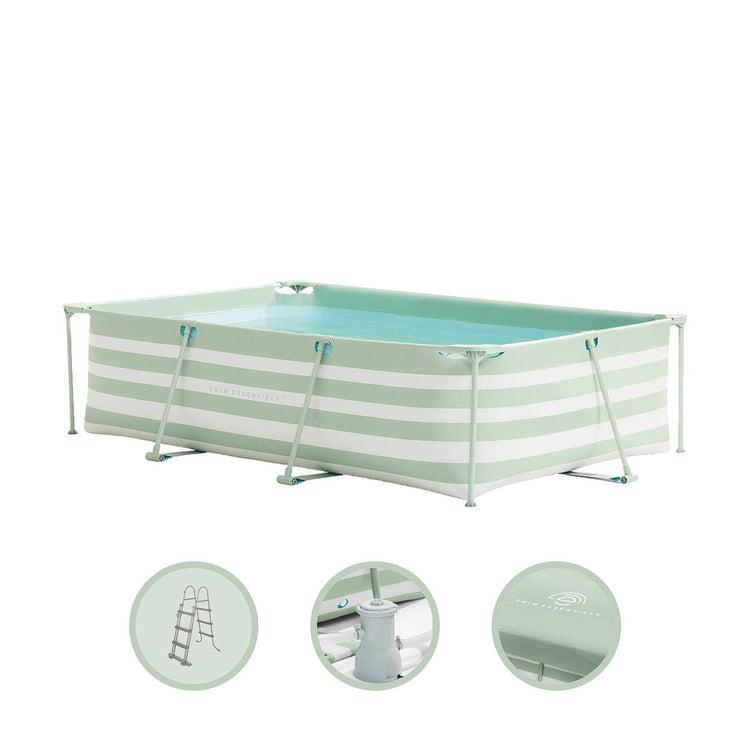Essence | groen wit opzet zwembad 300x200x75 cm incl. accessoires