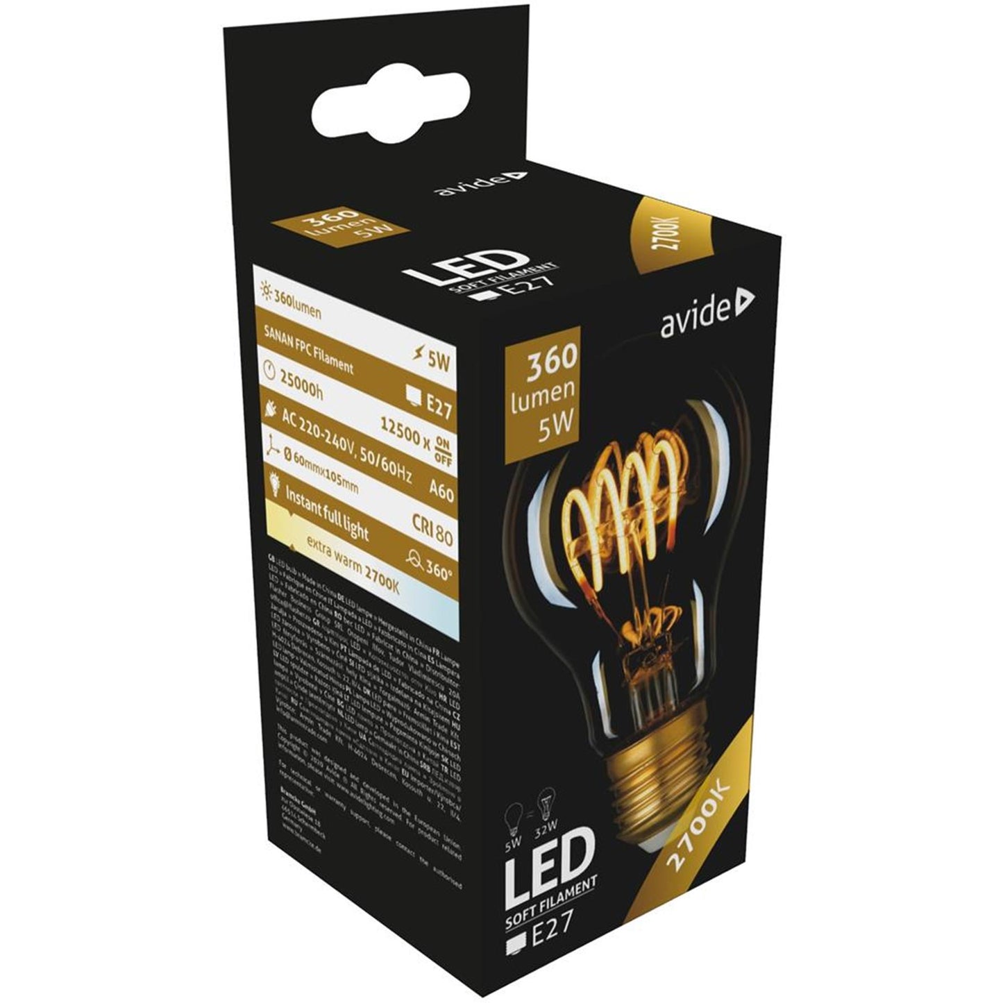 Globo LED a filamento morbido Avide 4.5W E27