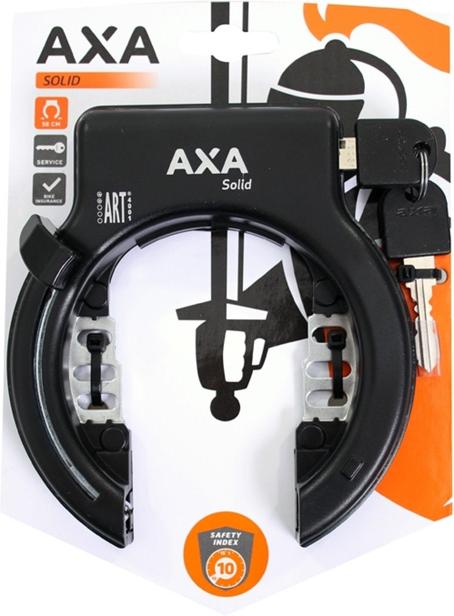 Axa Solid Plus Black Art2 Ring Lock - 150 mm - Bicicleta