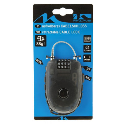 M -Awave Cable Lock 90 cm - nero, blocco 'n' roll 24,9