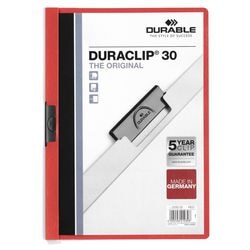 Cartelle con pinza in plastica resistente a4 22x31 cm rossa con pinza scorrevole capacità 3 mm