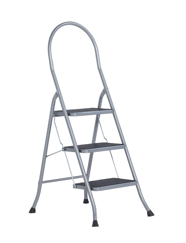 Escalera doméstica Altrex cromato de 3 peldaños con soporte alto plateado - 500951