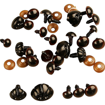 Creativ company ojos de osito de peluche, narices, d 10+12,5+15 mm, tamaño 15+25 mm, 12 div 1 caja