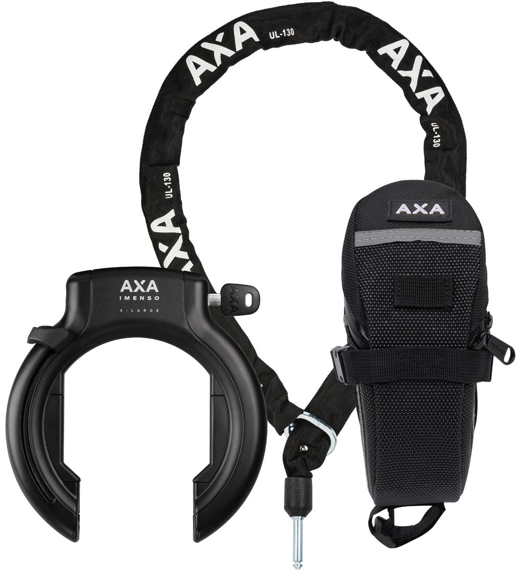 Bloqueo de anillo de ajuste axa iMenso XL +cadena de insoculación AXA ULC 130 Bag - Negro