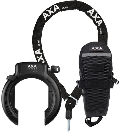 Set Ringslot AXA Imenso XL +insteekketting AXA ULC 130 Bag - zwart