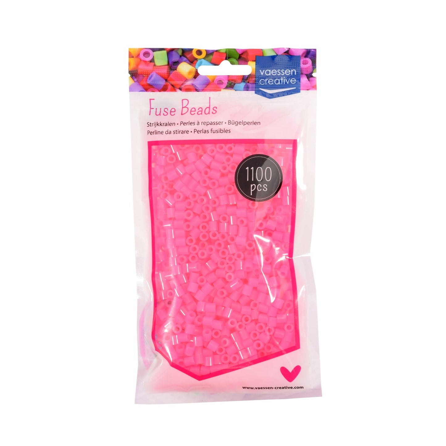 Vaessen creative • perline termoadesive rosa neon 1100 pz.