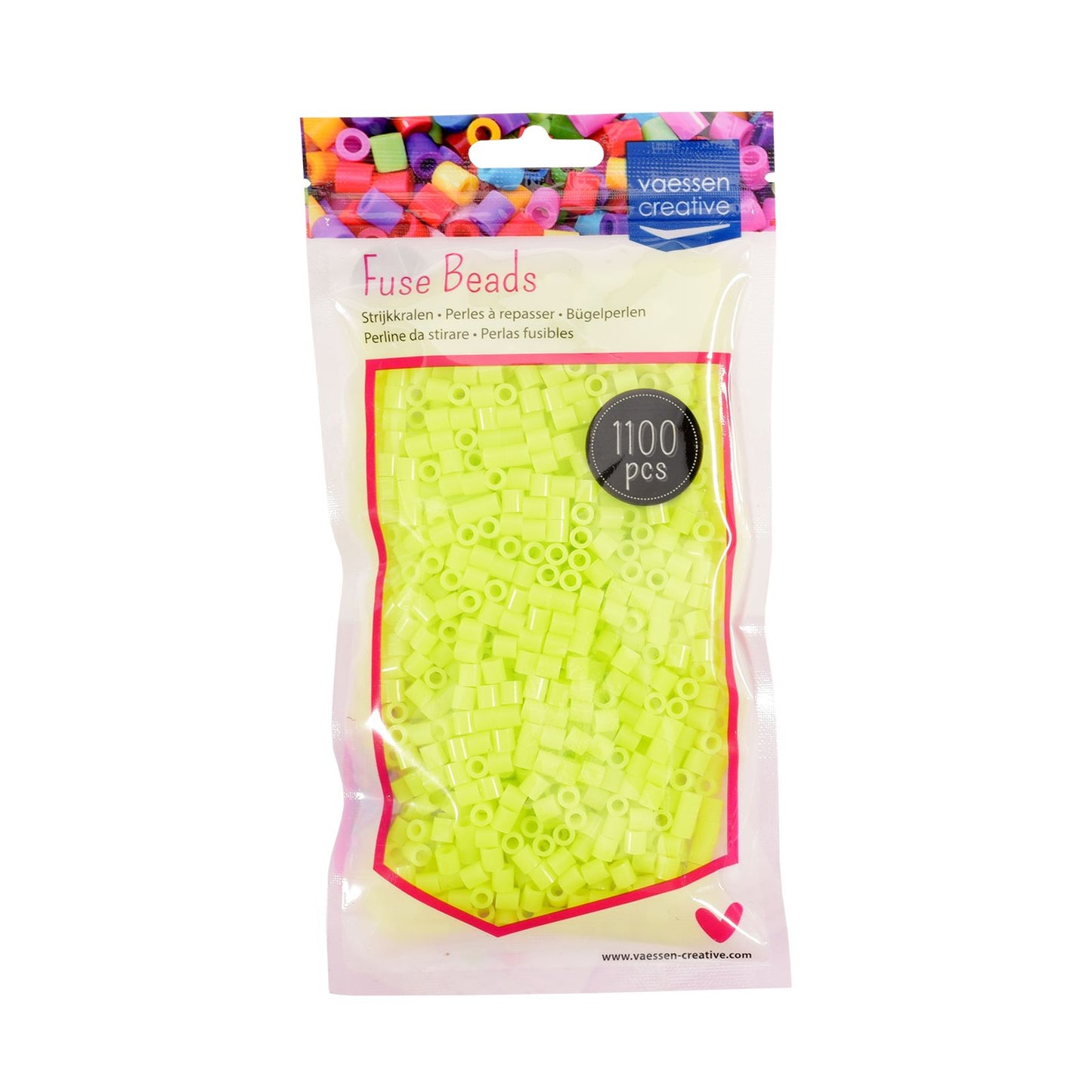 Vaessen creative • perline termoadesive giallo neon 1100 pz.