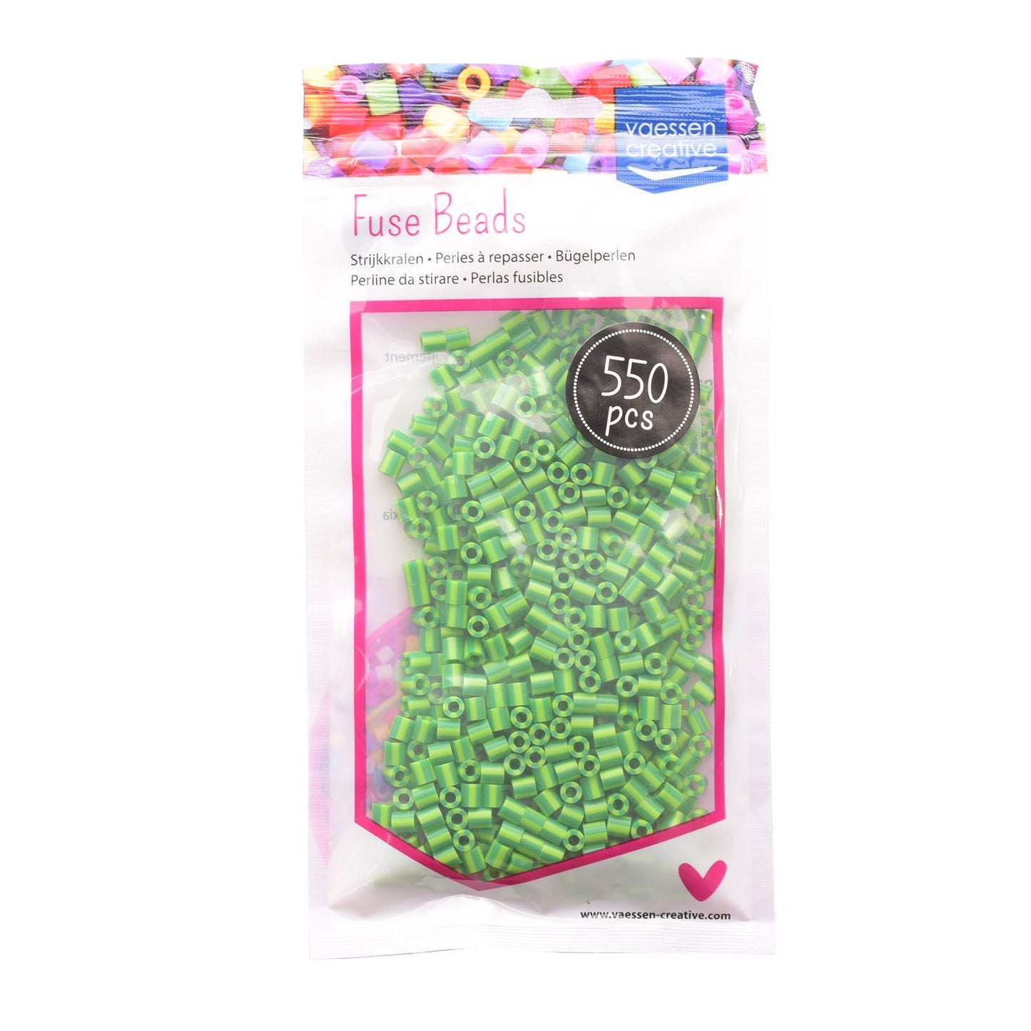 Vaessen creative • perline termoadesive bicolore verde-verde chiaro 550 pz.