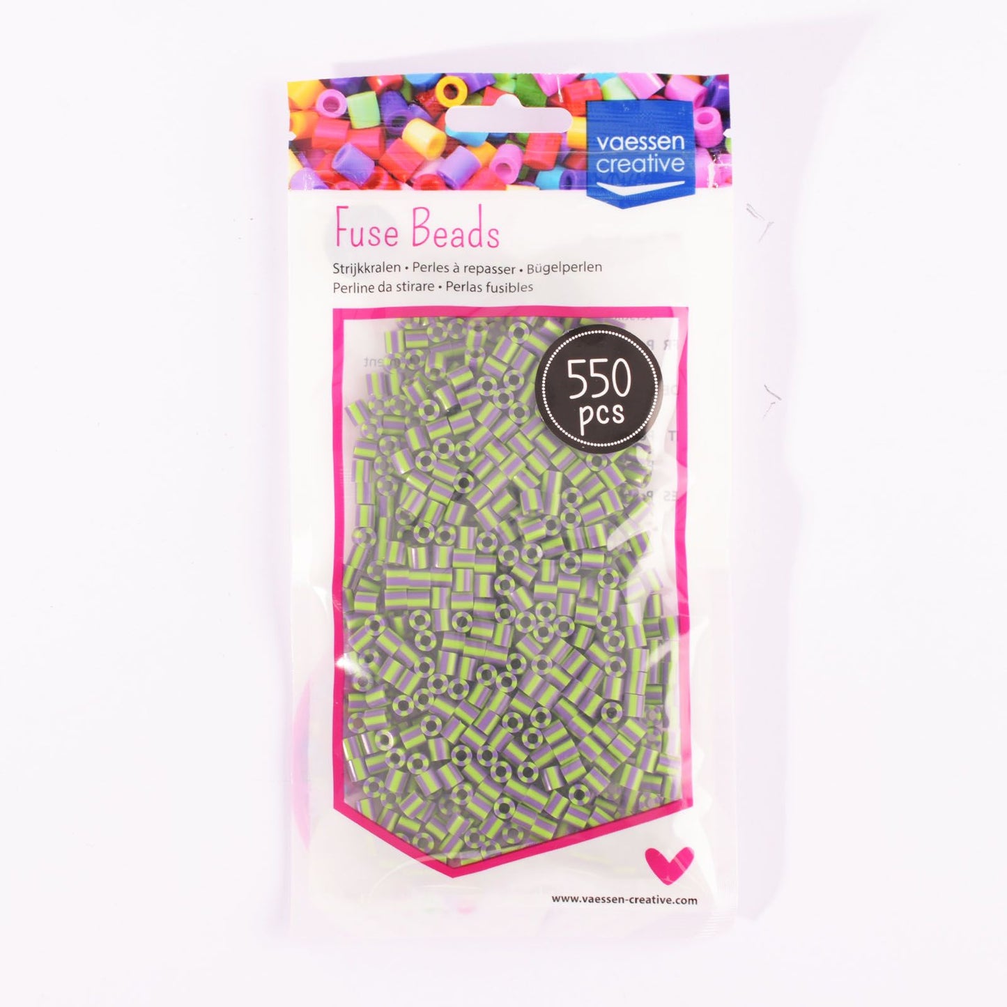 Vaessen creative • perline termoadesive bicolore viola-verde 550 pz.