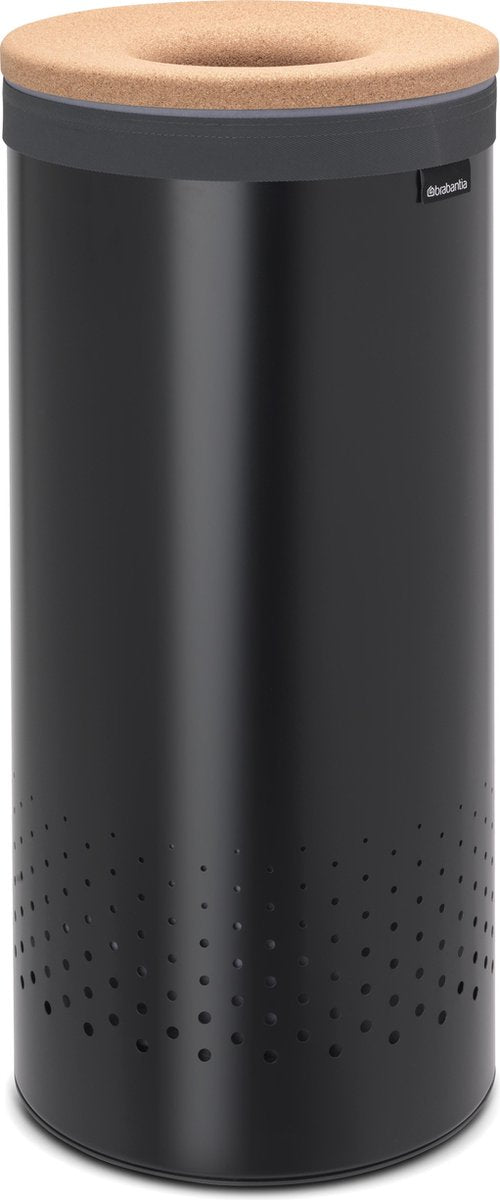 Cesto para la ropa sucia Brabantia - con tapa - 35 l - tapa de corcho negro mate