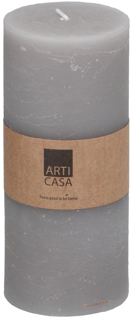 Arti casa stompkaars ø7 x 16 cm - 65 branduren - grijs