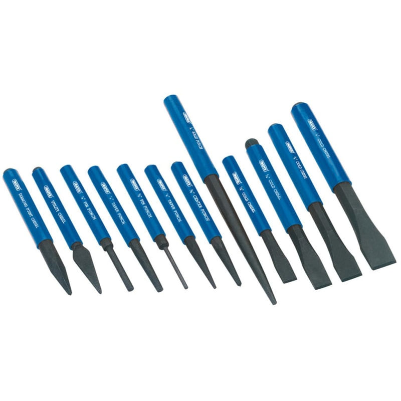 Draper Tools Draper Tools Cold Chisel y Drevel Set Blue 12-DLG 26557