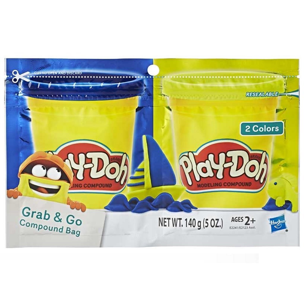 Play-Doh Grab and Go Borsa composta + 2 colori di argilla