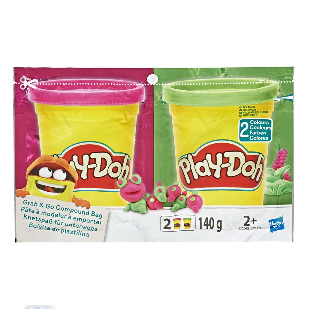 Play-Doh Grab and Go Borsa composta + 2 colori di argilla