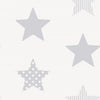 Noordwand behang kids @ home superstar zilverkleurig en wit