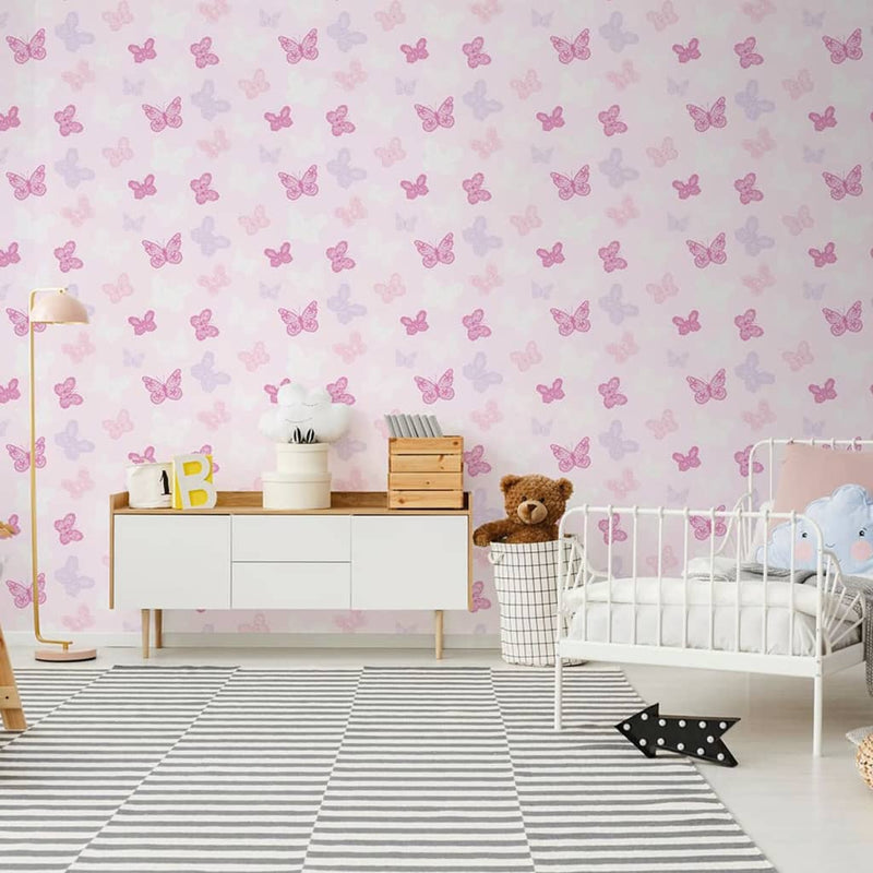 Noordwand Noordwand Wallpaper @ Home Butterfly Pink
