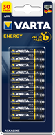 Varta batterij energy aaa lr03 blister (30)