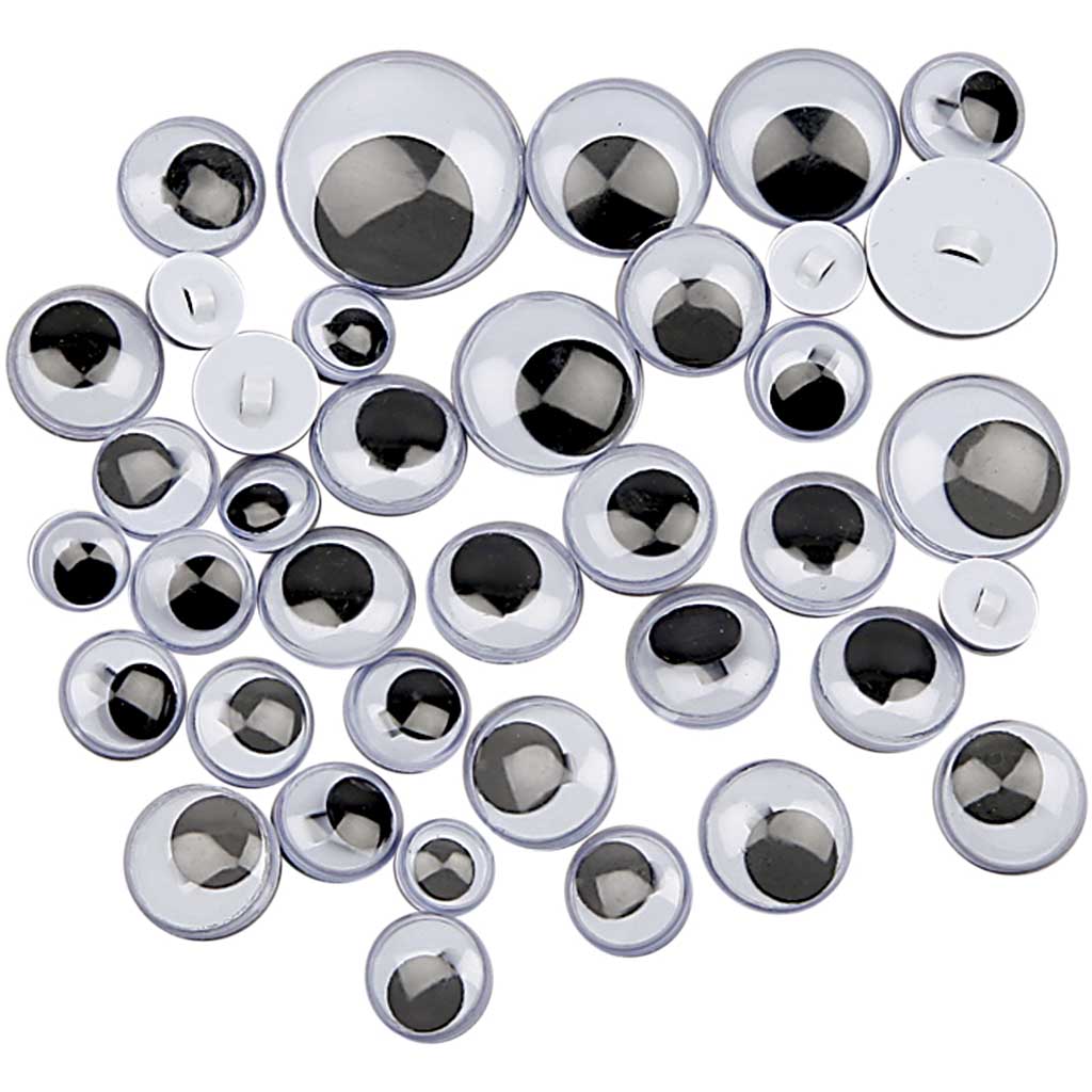 Creativ company occhi finti, da cucire, da cucire, d 8-20 mm, 250 div 1 scatola