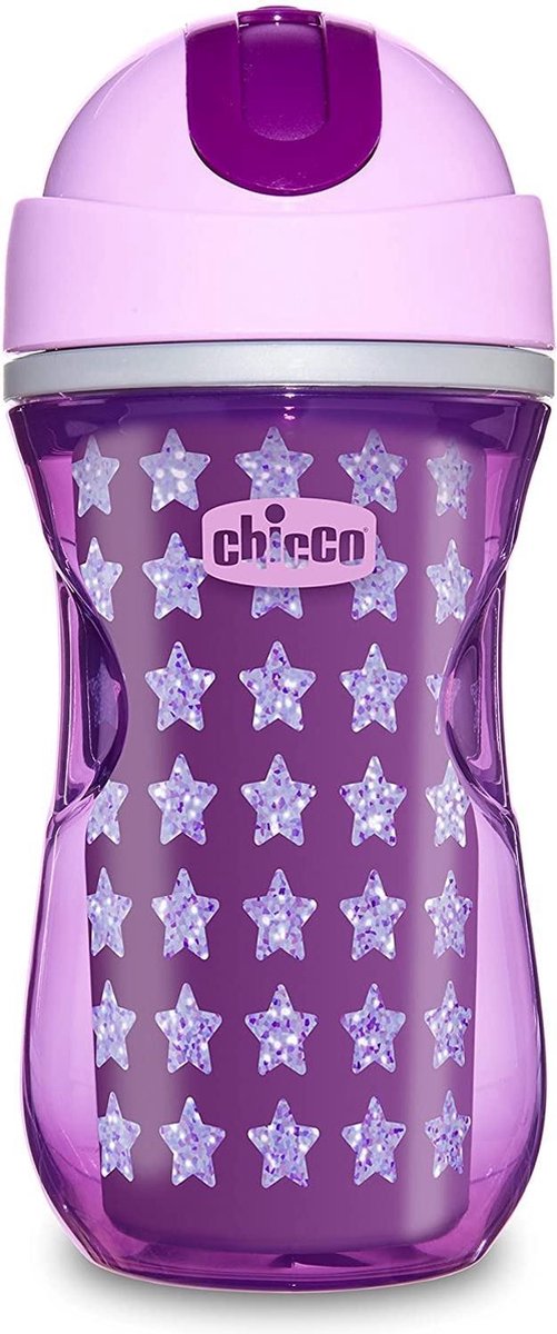 Chicco vaso deportivo para niñas 266 ml silicona violeta