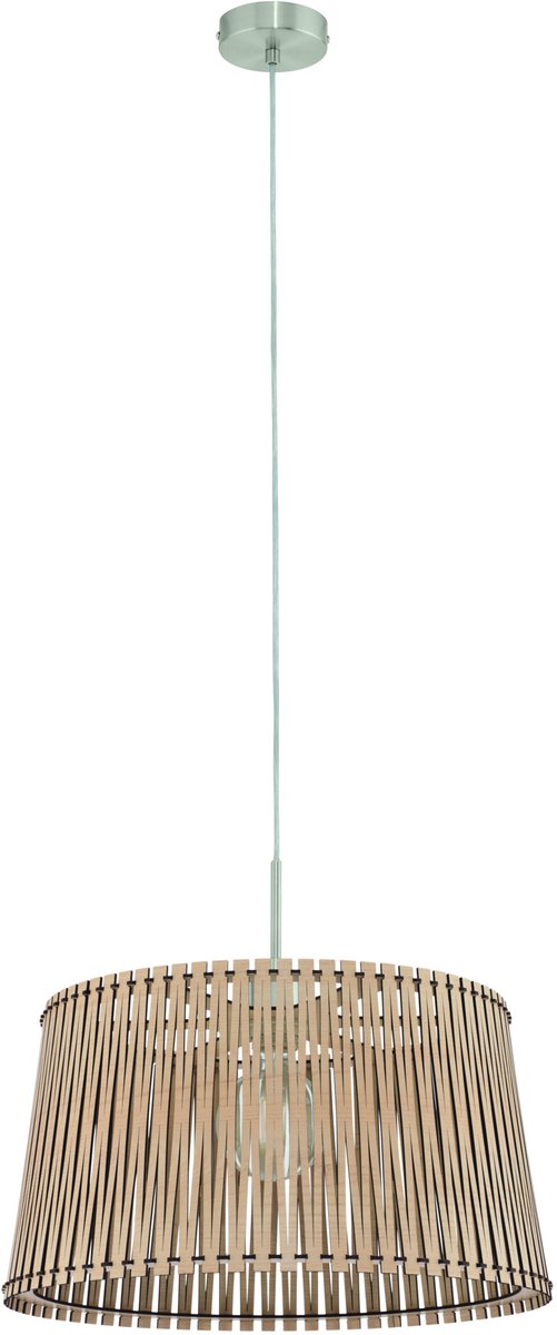 Eglo sendero - hanglamp - 1 lichts - ø450mm. - nikkel-mat - ahorn