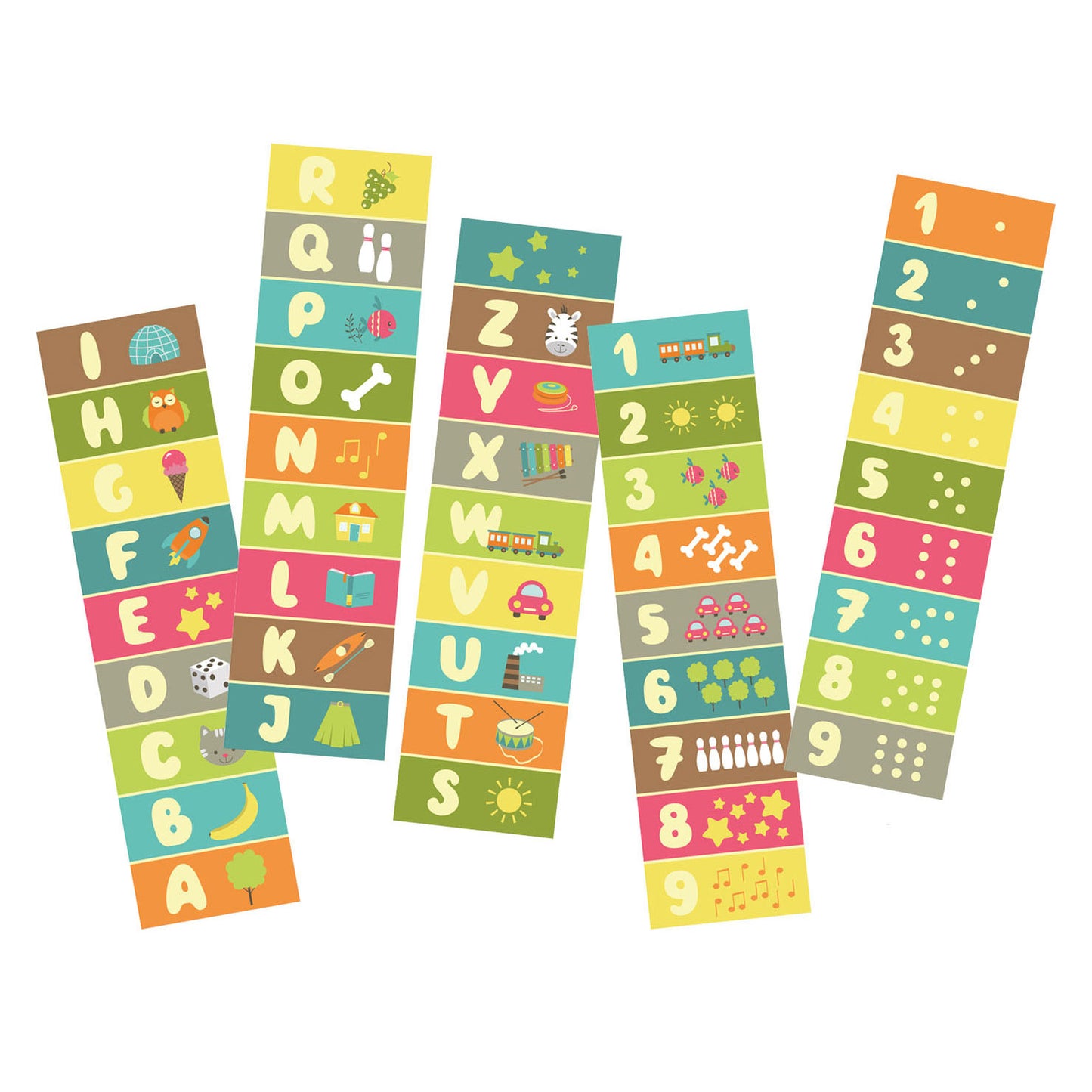 Achoka Play Dress Letters and Numbers 40x150cm, set di 5