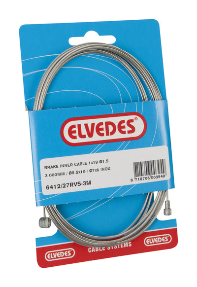 Elvedes REM-Bin Cable Acero inoxidable 2-NIPPELS 3M