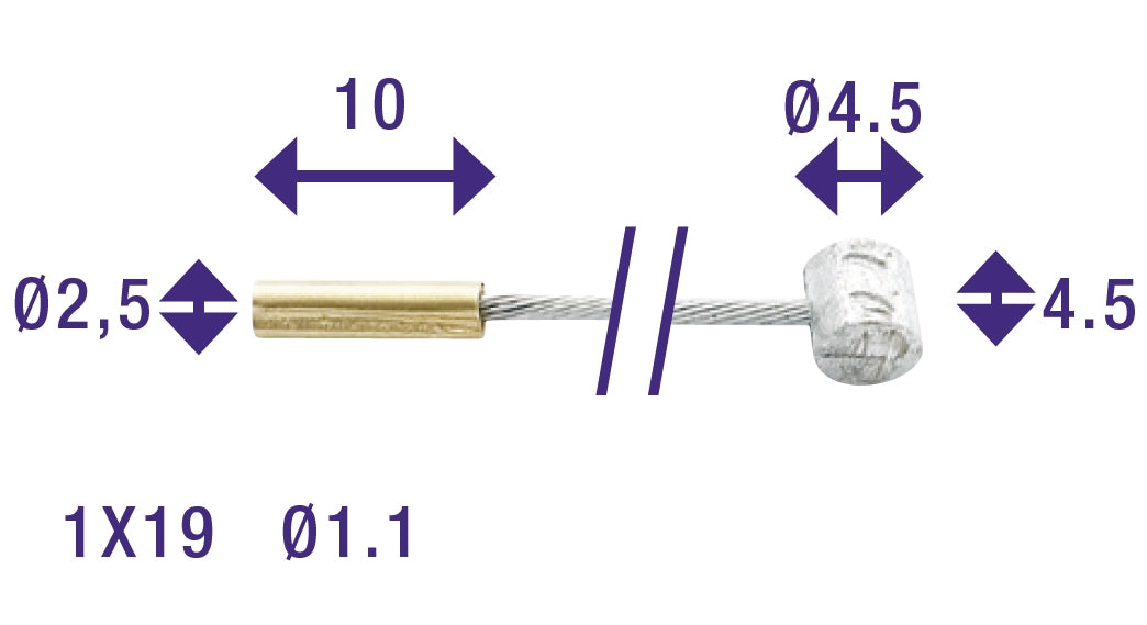Elvedes Binnenkabelgeling SA 2250 mm de plata 6451 18
