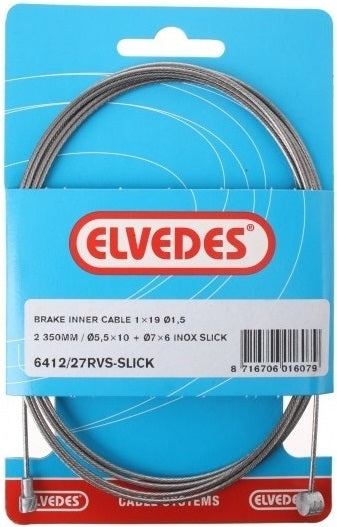 Rem binnenkabel Elvedes 2350mm RVS Slick ø1,5mm V-nippel en T-nippel (op kaart)