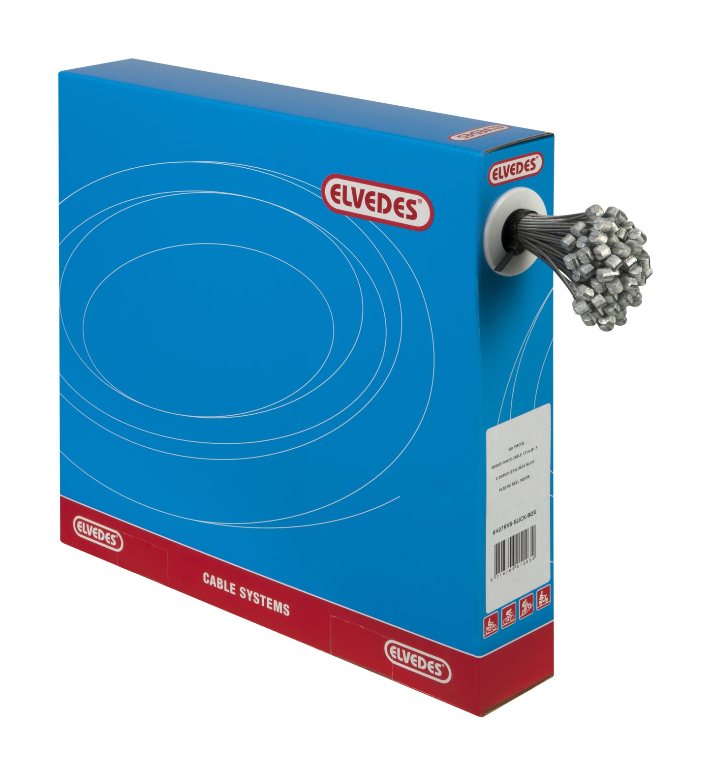 Cavi interni freno Elvedes 2250mm acciaio inox Slick Ø1,5mm T-nipple (100 pezzi)