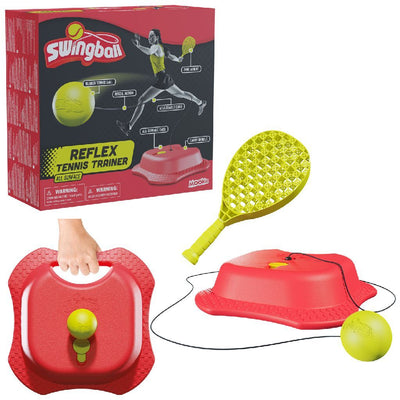 Allenatore di tennis riflesso di swingball con tutto il giallo rosso di base della superficie
