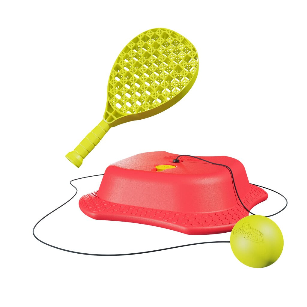 Allenatore di tennis riflesso di swingball con tutto il giallo rosso di base della superficie
