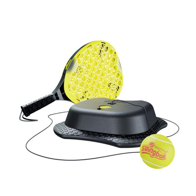 Mookie toys swingball reflex tennis pro - tennistrainer pro met all surface basis - zwart geel