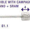 Schakel binnenkabel Elvedes 2250mm RVS Slick ø1,1mm Shimano SRAM N-nippel (op kaart)